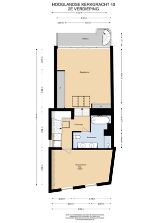 Floorplan - Hooglandse Kerkgracht 40A, 2312 HV Leiden